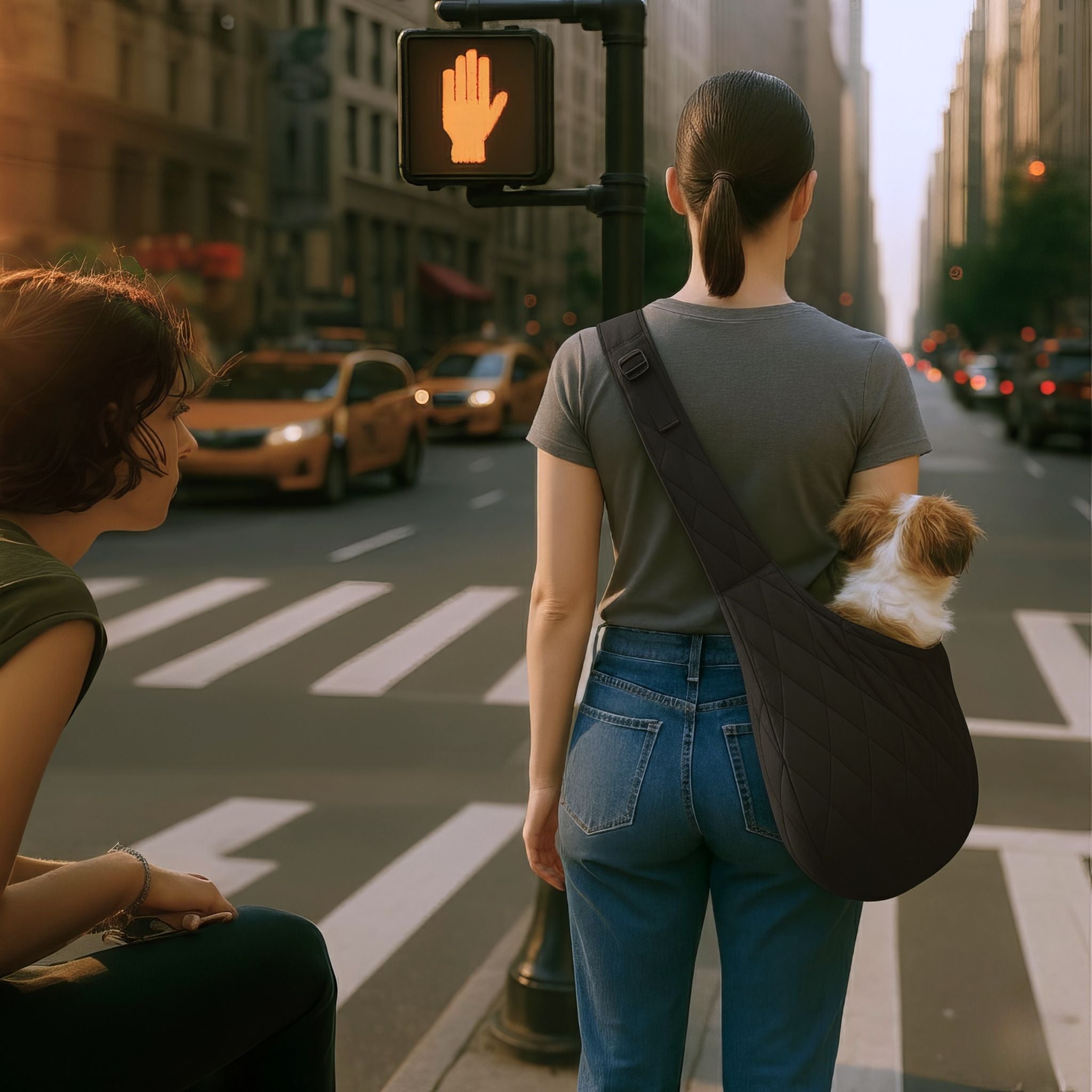 SMALL DOG CARRIER SLING FOR TOY DOGS 3-8 LB | SILK BLACK