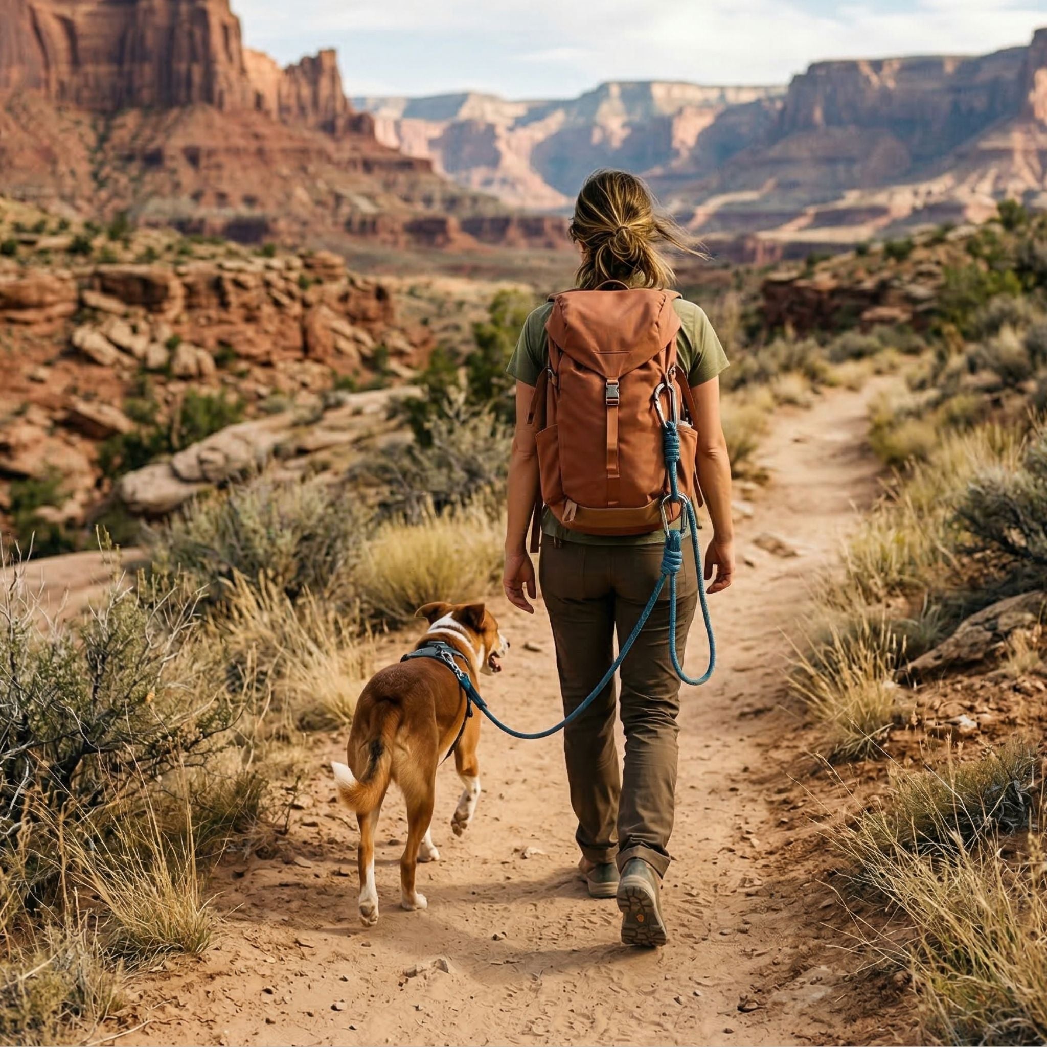 Small backpack for dog hiking and long dog walks