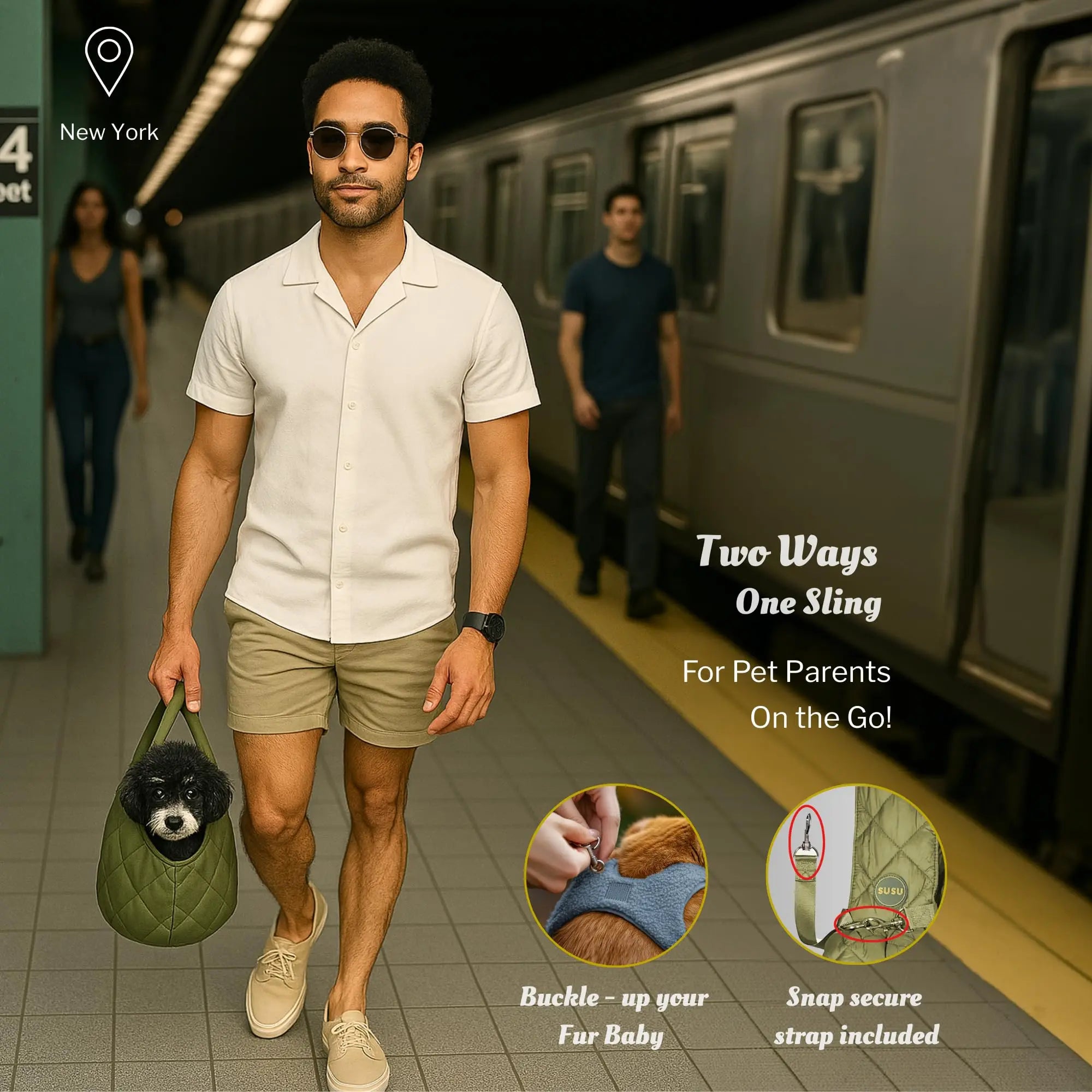 OLIVE GREEN SLING BAG SUSU PET CO.