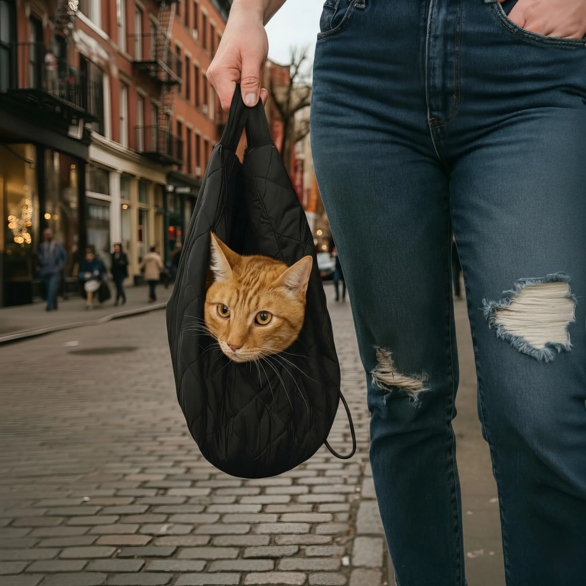 SILK BLACK SLING BAG SUSU PET CO.