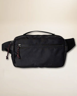 SUSU Grab & Go hands-free dog walking bag in Charcoal Black, front view with top handle and front treat zip pocket