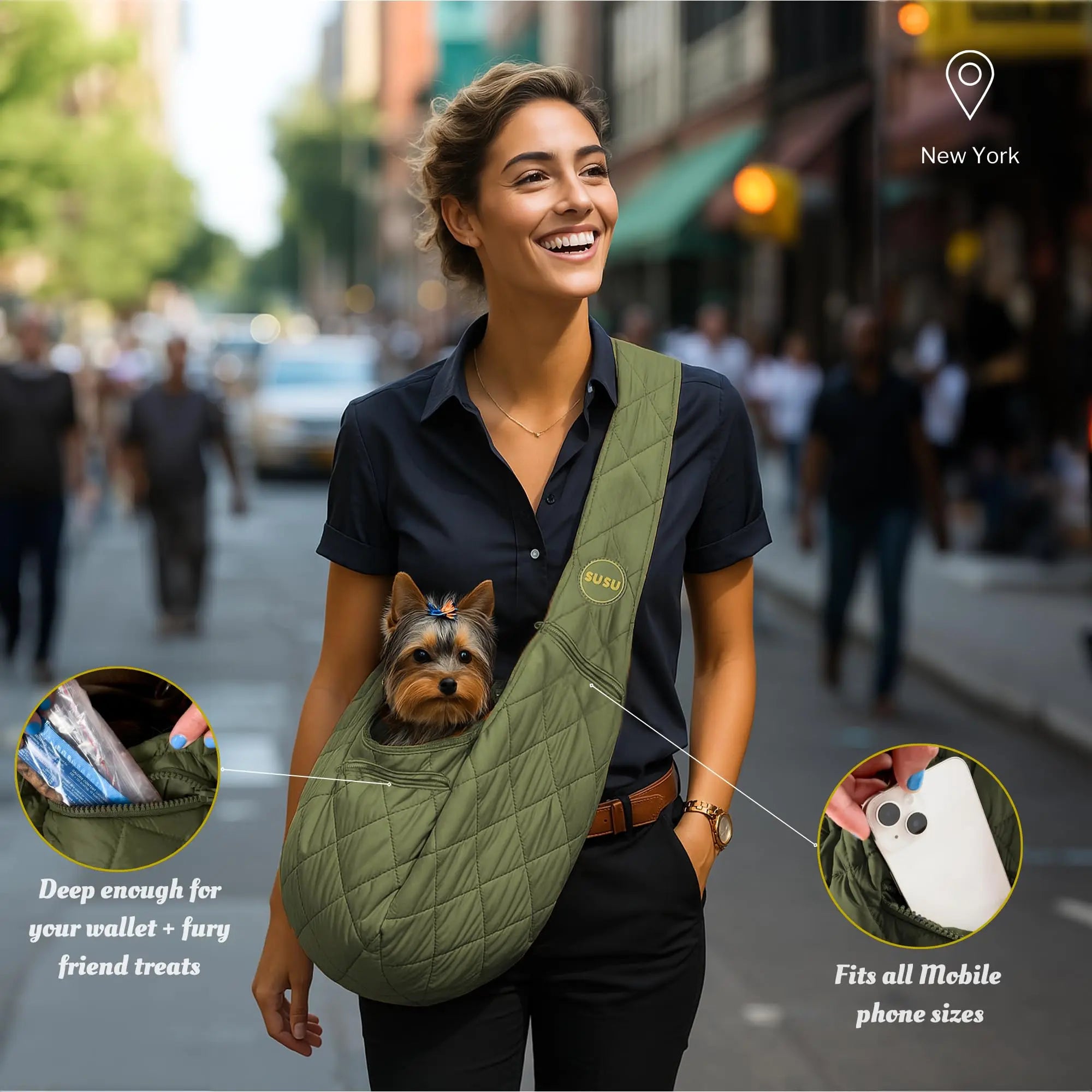 OLIVE GREEN SLING BAG SUSU PET CO.