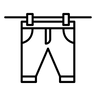 Clothing hanging on a line icon to show the SUSU Sling should be air dried only